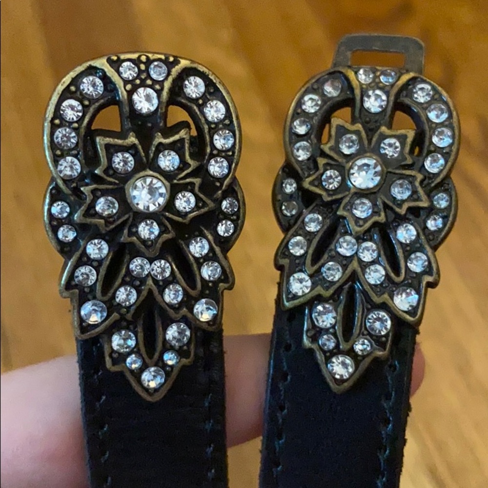 FOSSIL Leather Belt With Rhinestone Clasp - Picture 6 of 6